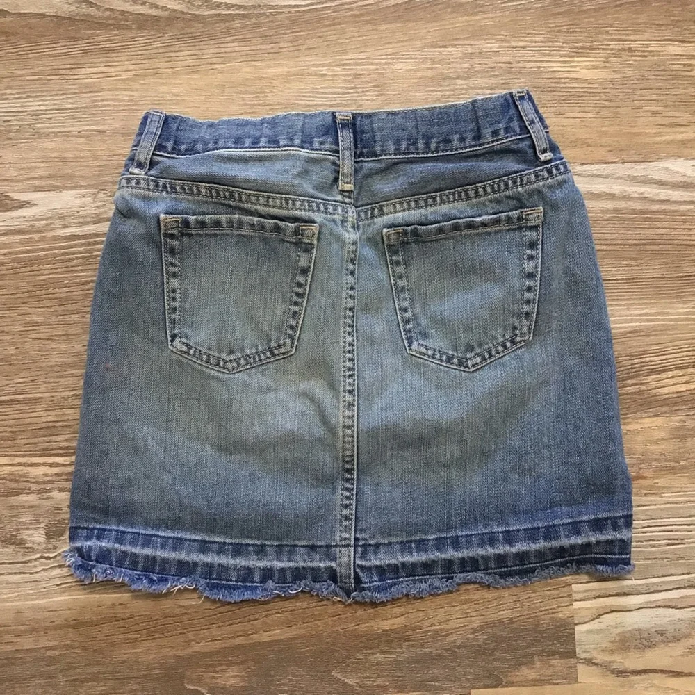 The Children’s Place Two Tone Cotton Denim Skirt Raw Hem Adjustable Waist 6X/7
